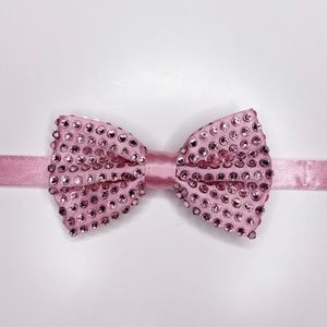 Light pink Men’s rhinestone bowtie perfect for homecoming formal prom